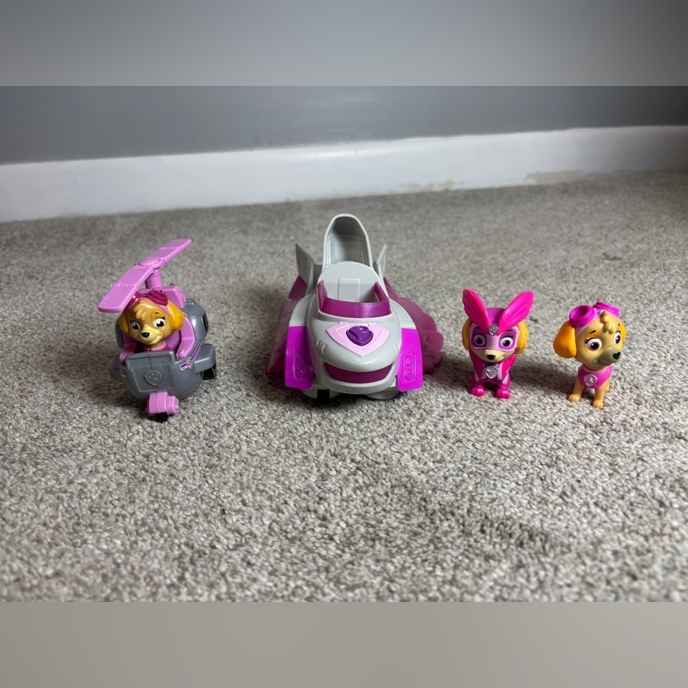 Lot of Paw Patrol Skye Figures and Vehicles